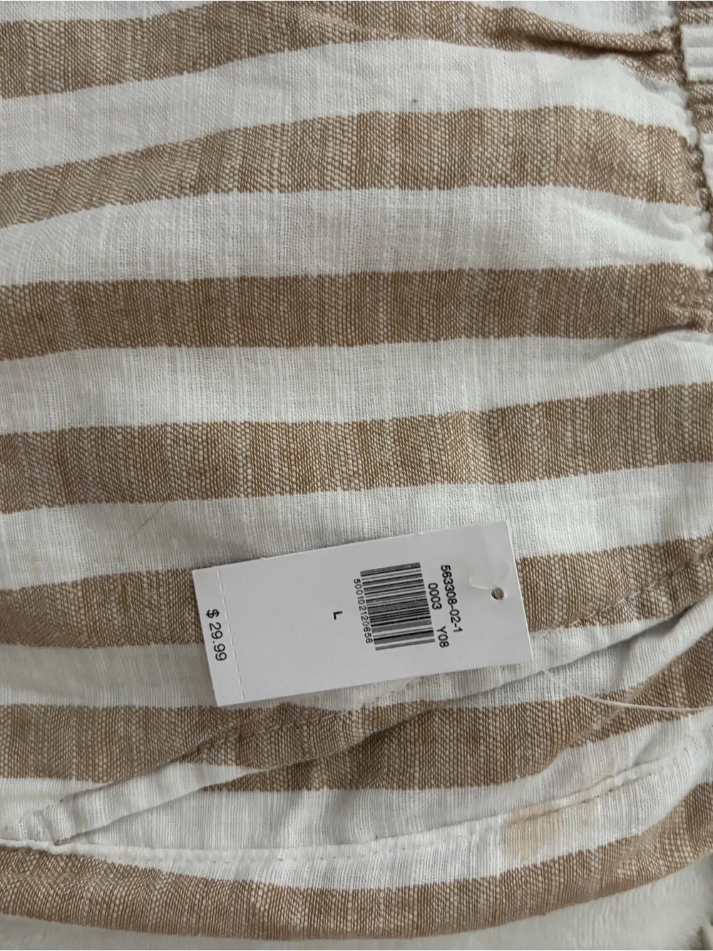 Old Navy Tan & White Striped Bermuda Shorts - Picture 7 of 7